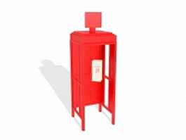 Red telephone box 3d model preview
