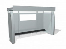 Bus shelter design 3d model preview