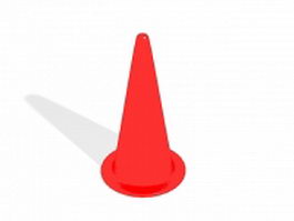Red traffic cone 3d model preview