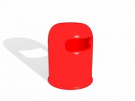 Res plastic trash can 3d preview