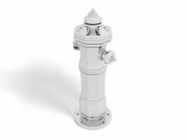 White fire hydrant 3d model preview