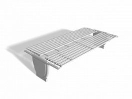 Metal street bench 3d model preview