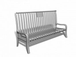 Outdoor metal bench 3d model preview