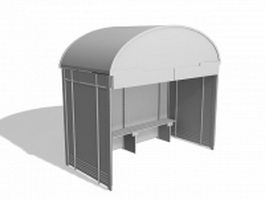 Bus stop shelter design 3d model preview