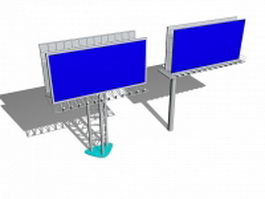 Road billboards design 3d model preview