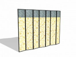 Fabric folding room divider 3d model preview