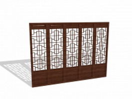 Lattice room divider screens 3d model preview