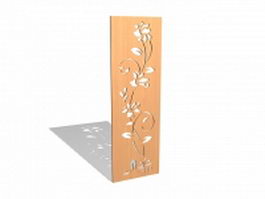 Decorative carved wood panel 3d model preview