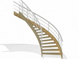 Elliptical stairs 3d model preview