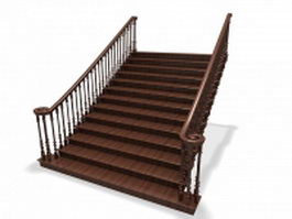 Grand entry staircase 3d model preview