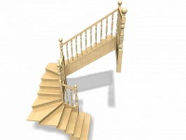 Second floor staircase 3d model preview