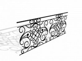 Wrought iron railing 3d model preview