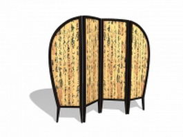 Chinese calligraphy screen 3d model preview