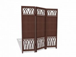 Wood folding screens 3d model preview