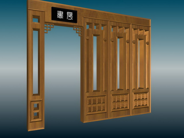 Wood divider walls 3d rendering
