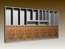 Wall unit room divider 3d model preview