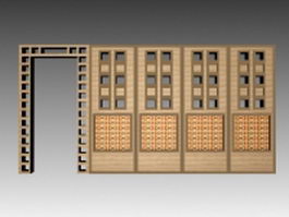 Trellis room divider 3d model preview