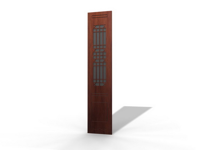 Chinese wood screen panel 3d rendering