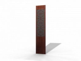 Wooden screen panel 3d model preview