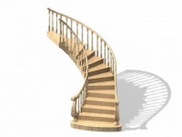 Curved stair design 3d model preview