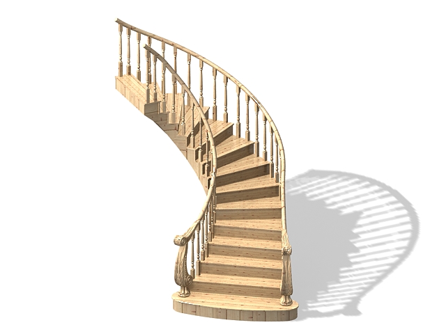 Curved stair design 3d rendering