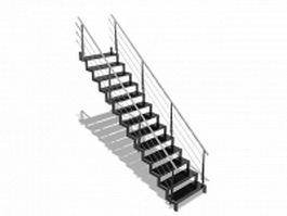 Outdoor metal staircase 3d model preview