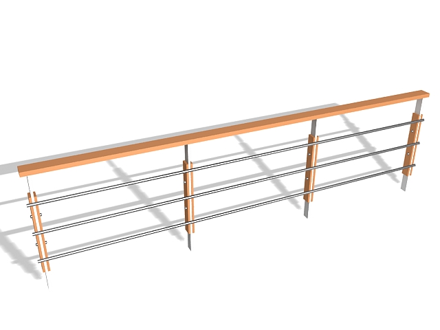 Wood and metal indoor railings 3d model 3ds max files free