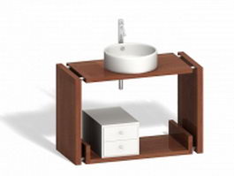 Bathroom vanity with sink 3d model preview
