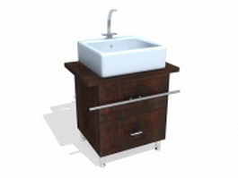 Small bathroom vanity cabinet for apartment 3d model preview