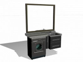 Bathroom sink and washing machine 3d model preview