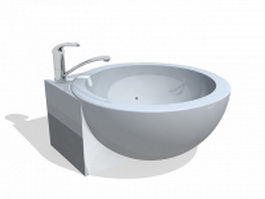 Round bathroom sink 3d model preview