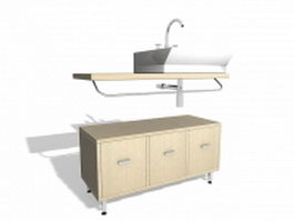 Bathroom vanity cabinets with sink 3d model preview