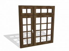 Wood window design 3d model preview