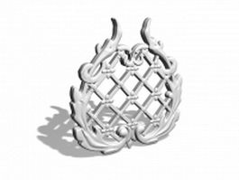 Carved window decoration 3d model preview