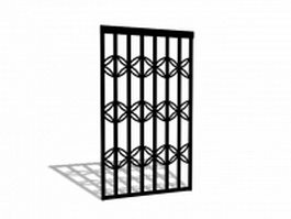 Iron window security bars 3d model preview