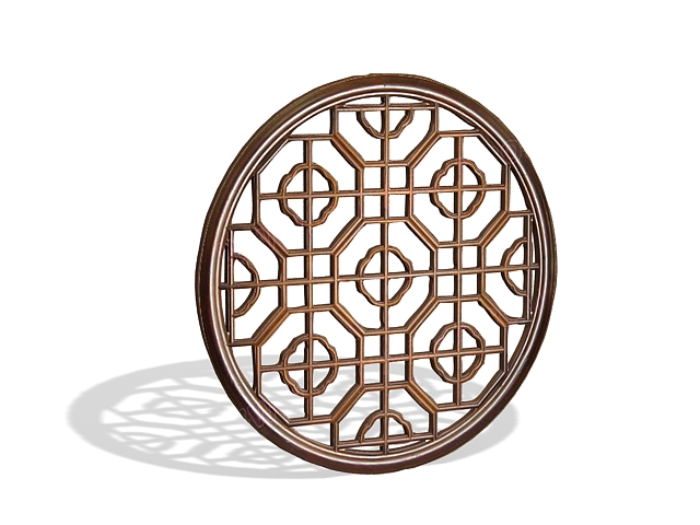 Round lattice window 3d rendering