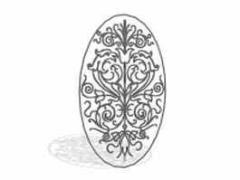 Oval decorative window insert 3d model preview