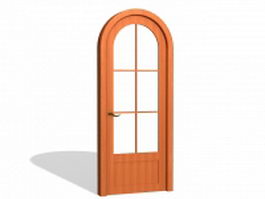 Interior arch door with glass 3d model preview