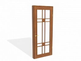 Interior frosted glass door 3d model preview