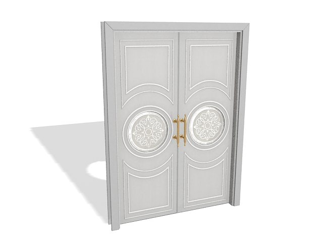 Double entry doors for home 3d rendering