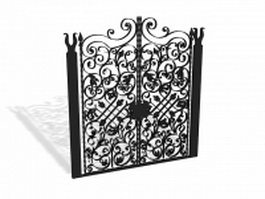 Wrought iron gate design 3d model preview