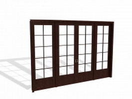 French door room divider 3d preview