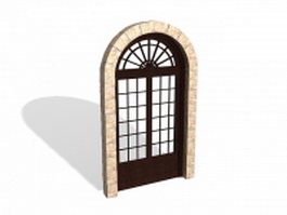 Arch exterior french door 3d model preview