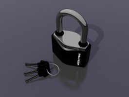 Padlock and key 3d preview