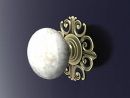 Vintage door knob and hardware 3d model preview