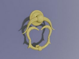 Vintage marble door knocker 3d model preview