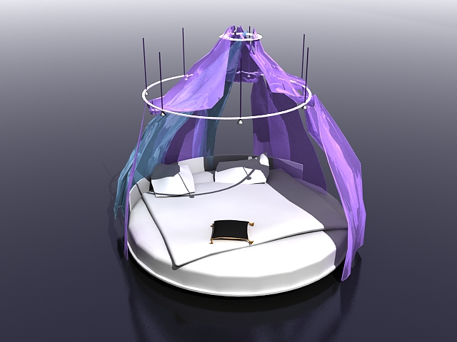 Round canopy bed 3d rendering