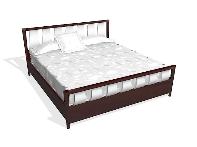 Modern bed with mattress 3d rendering
