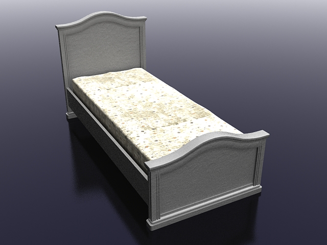 Country French twin bed 3d rendering