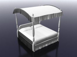 Antique canopy bed 3d model preview